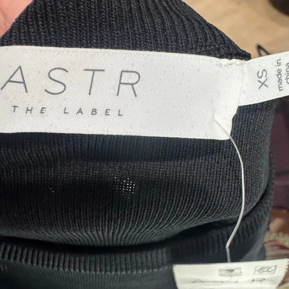 ASTR the Label Shoulder Cutout Sweater Knitted Long Sleeves Black Size XS NWT